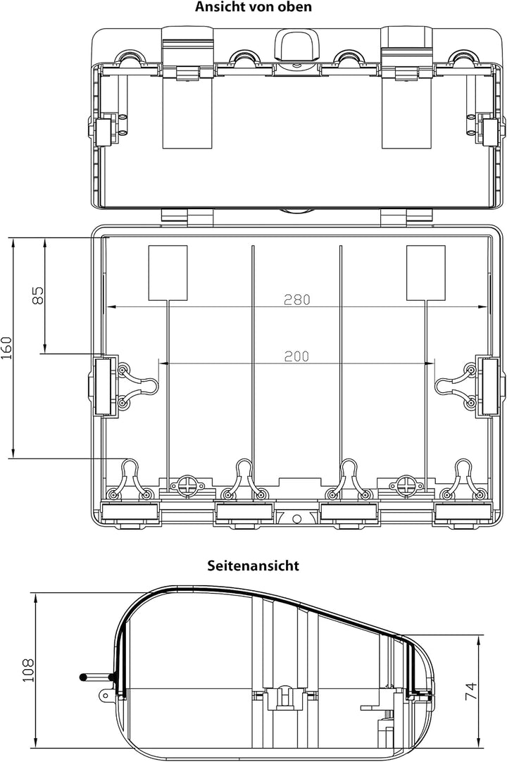 REV Sicherheitsbox für Verlängerungskabel, Outdoor Sicherheitsbox IP64, 6fach, wasserdichte Kabelver