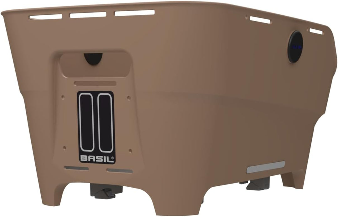 Basil Cento Neo WSL Fahrradkorb Hinten – 21L – aus Recyceltem Kunststoff – Reflektierend – 46.9x23.7