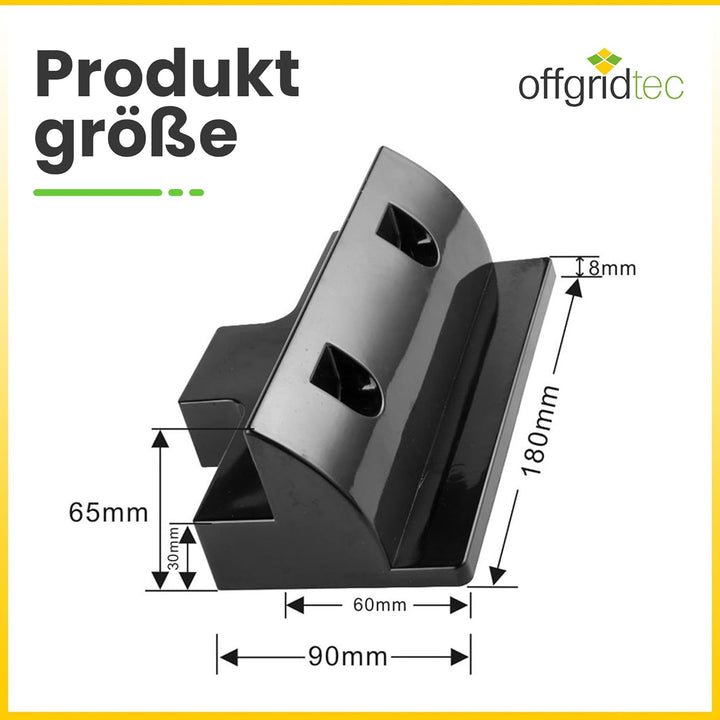 Offgridtec 2 Stück ABS Spoiler Verbindungsprofile 180mmx180mm, Montage-Seitenklemmen, 4 Edelstahl-Sc