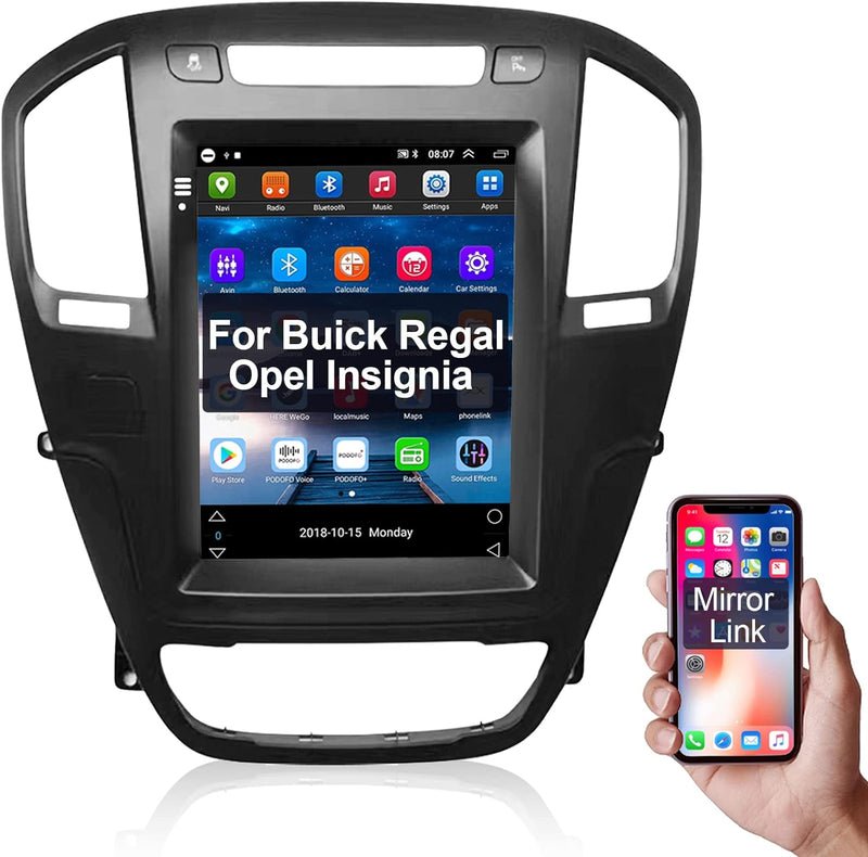 Podofo Android Autoradio für Buick Regal 2008-2013/Opel Insignia 2008-2013, 9,7" Touchscreen GPS Nav