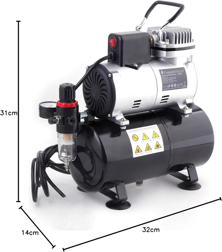 Timbertech ABPST08 Aufgerüstet Airbrush Kompressor Mächtig Luftstrom und Luftdruck mit Kühlung Lüfte