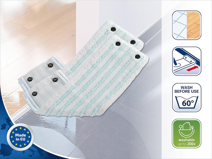 Leifheit 2er Set Wischbezug Clean Twist M micro duo, für alle Bodenarten, Bodenwischer Ersatzbezug f