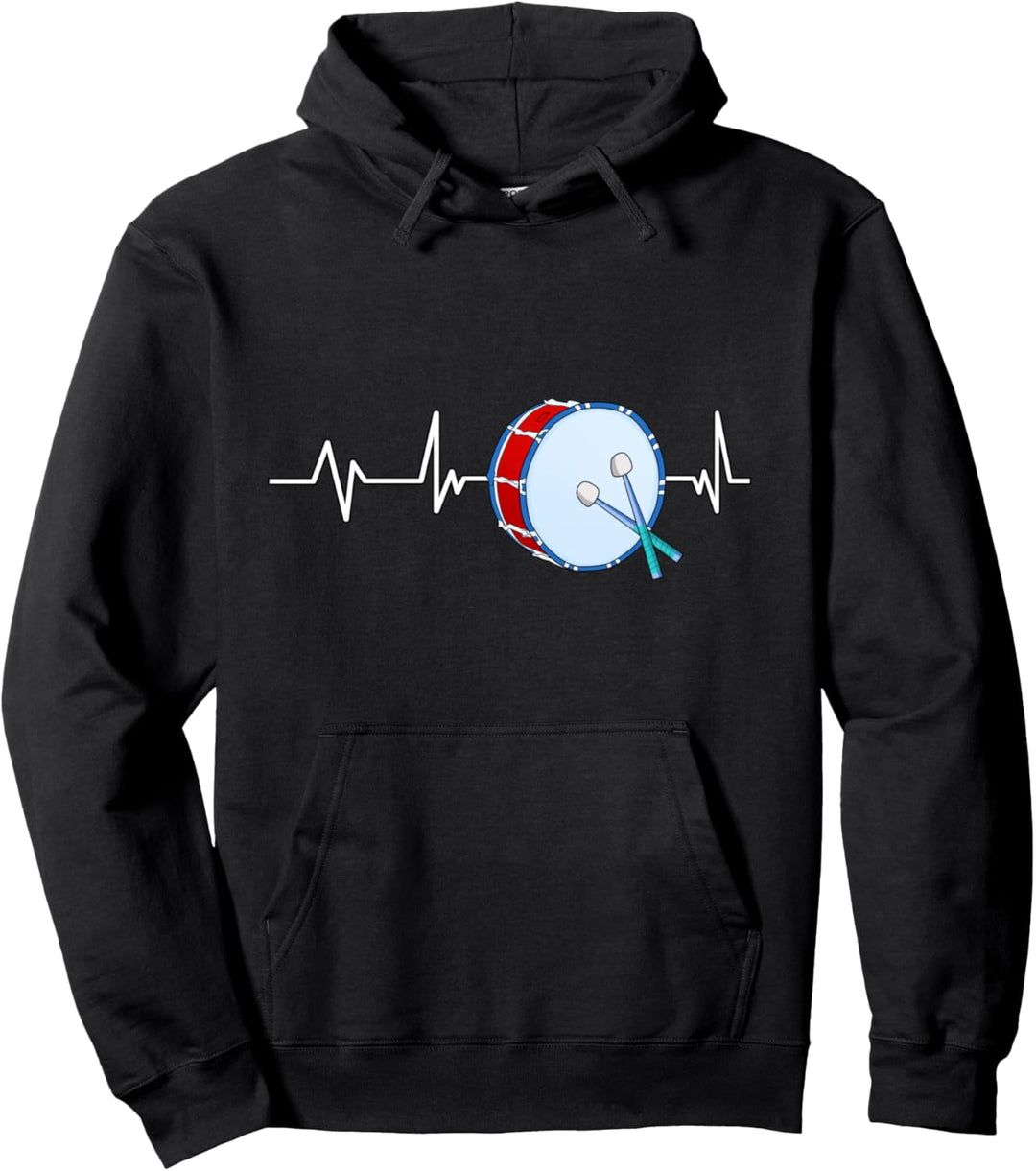 Bassdrum Heartbeat Bass Drum Geschenk Bass Drum Pullover Hoodie