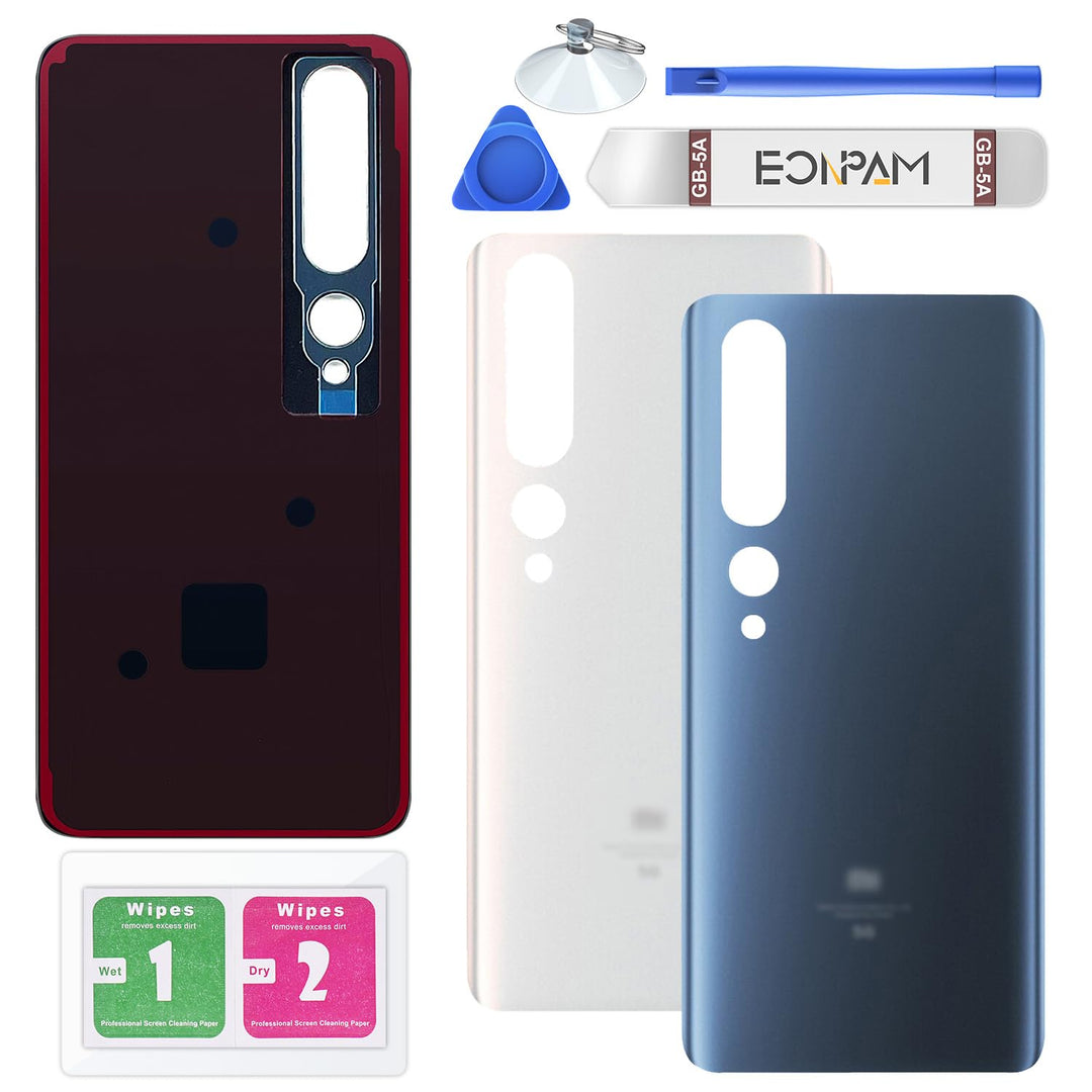 Eonpam Akkudeckel für Xiaomi Mi 10 Pro Rückseite Glas Original Backcover Back Glas Ersatz mit Repara