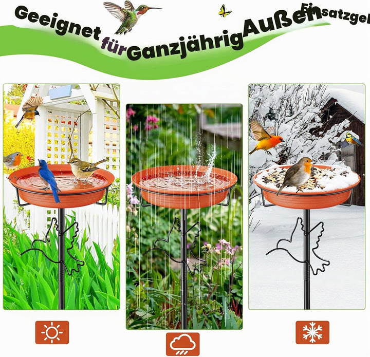 Vogeltränke Vogelbad Futter Schale Wasserstelle Stehend, Vogelbad Garten für Wildvögel Wassertränke