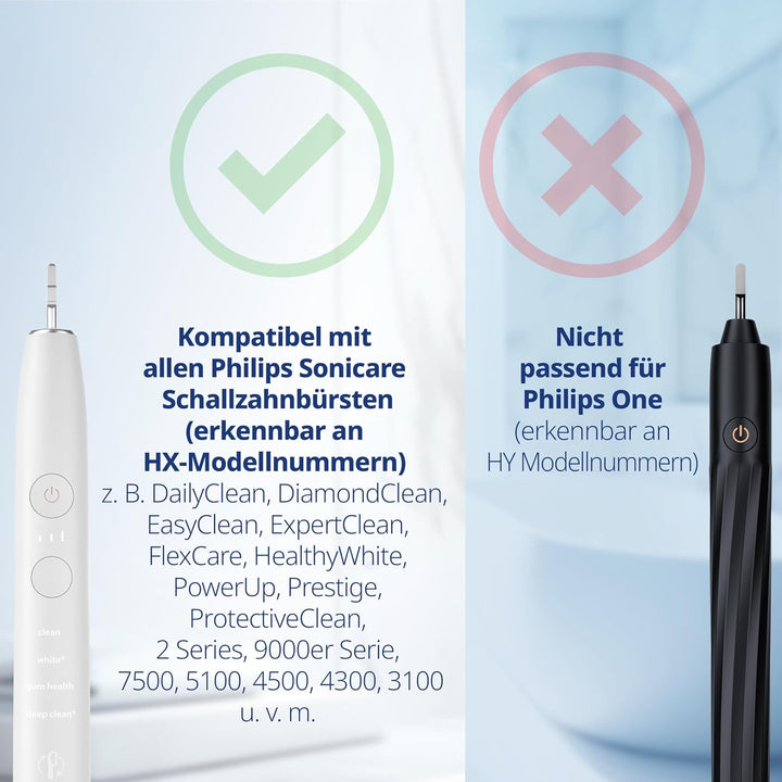 8er demirdental Sensitive Aufsätze passend für Philips Sonicare Ersatzbürsten, Weiche Bürstenköpfe f