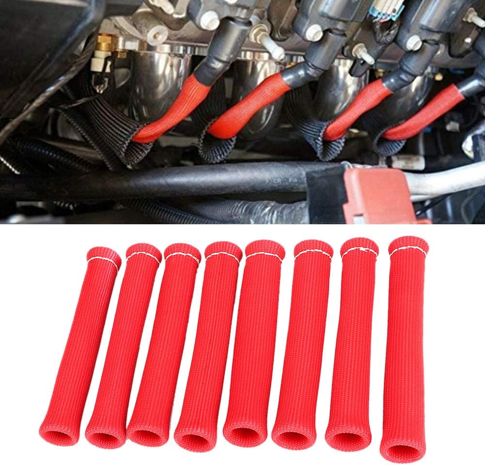 Tbest Hitzeschutz Zündkabel, Zünrzenstecker Hitzeschutz,Zünrzenschutzhülsen,8 Stück 1600-Grad-Zünrze