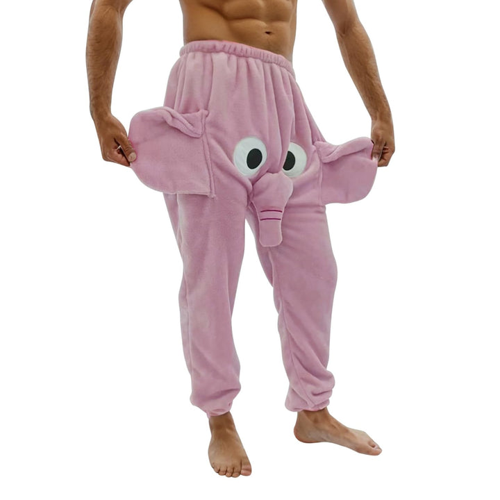 Schlafanzughose Herren Lustig Elefant Pyjamahose Couple Flying Elephant Shorts mit Rüssel Fun Nachtw