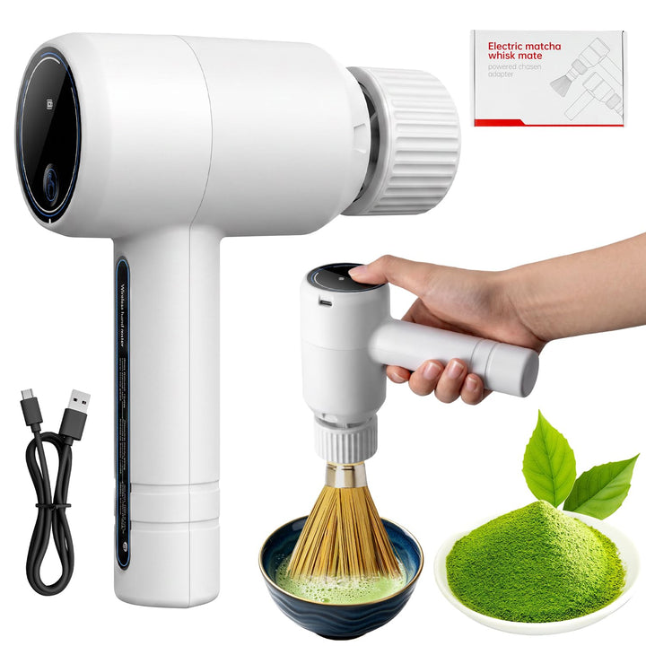 Matcha Schneebesen Elektrisch, 3 Geschwindigkeiten, Elektrischer Matcha-Aufschäumer Küchenhelfer, wi