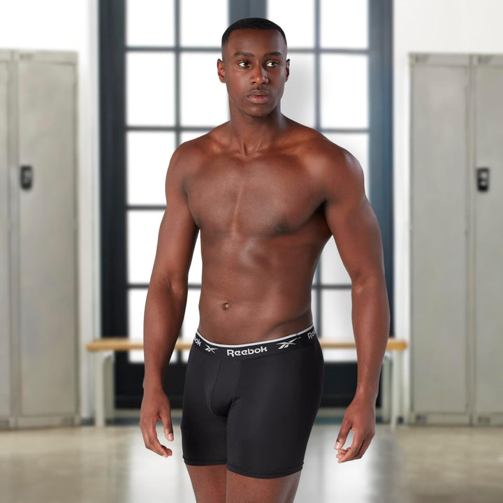 Reebok Herren Boxer Shorts L Black/White/Grey, L Black/White/Grey