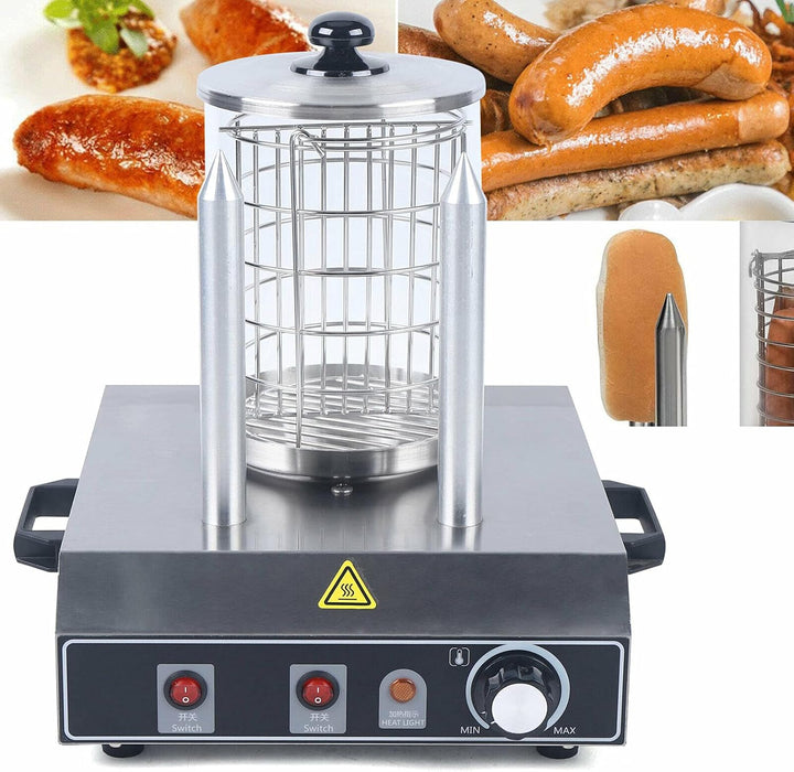 Hot Dog Maker, 422W Elektrischer Würstchenwärmer Profi Wurstwärmer Würstchen Maschine Edelstahl Bock