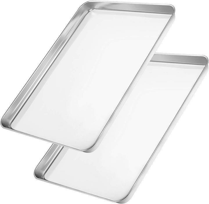 Wildone Baking Sheet Set of 2, Edelstahl Ofenblech Kuchenblech, Grösse 25.4 x 20.3 x 2.5 CM, Ungifti