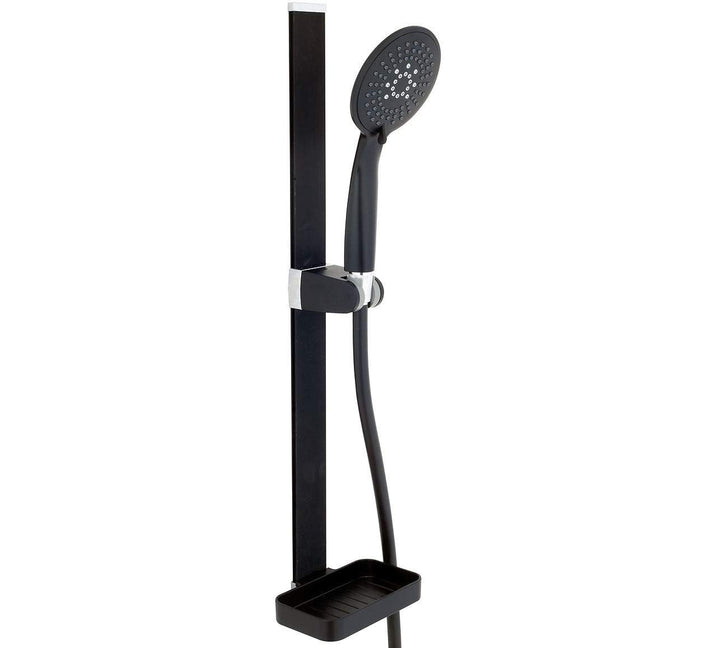Duschstange Duschbrause Duschkopf Halter Ohne Bohren 3M Kleber (Mit Brausekopf Schwarz), Mit Brausek