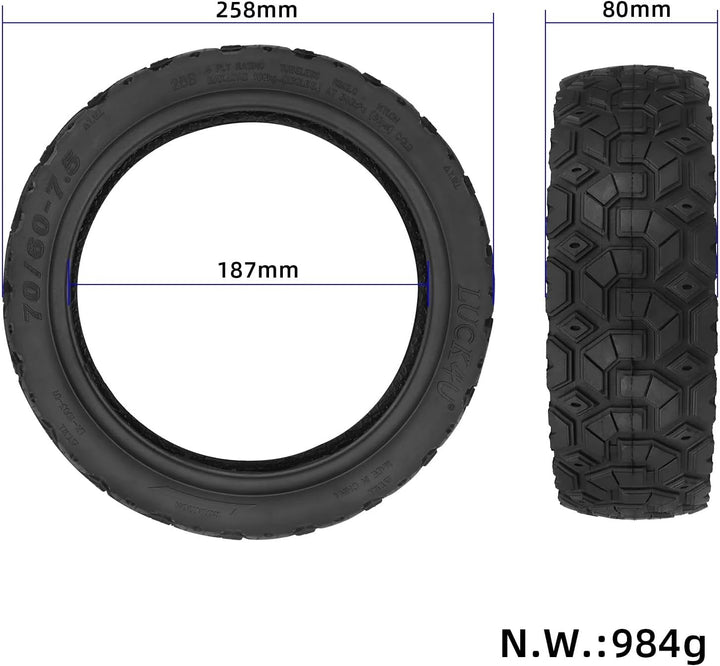 myBESTscooter – 70/60-7.5 Ersatzreifen für Segway Ninebot ZT3 Pro Elektroroller, schlauchlos, selbst