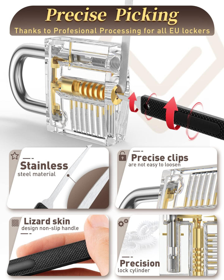 FAHEFANA Lockpicking Set, [2024 Neue Herausforderung & Geschenk für Anfänger] 26 Stück Dietrich Set