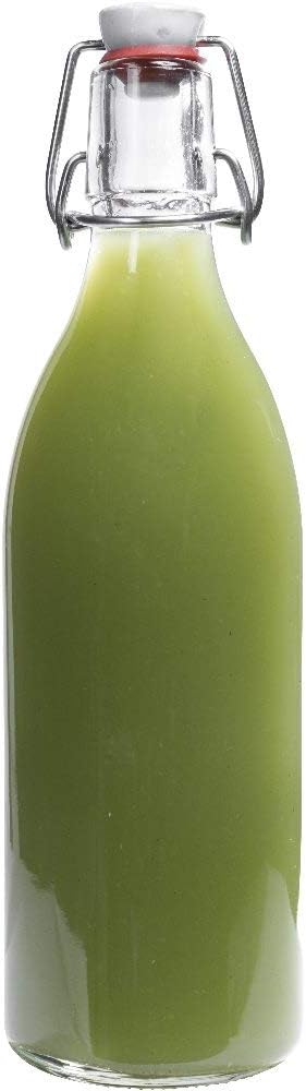 mikken 8x Glasflasche 0,5 Liter mit Bügelverschluss aus Porzellan, inkl Trichter