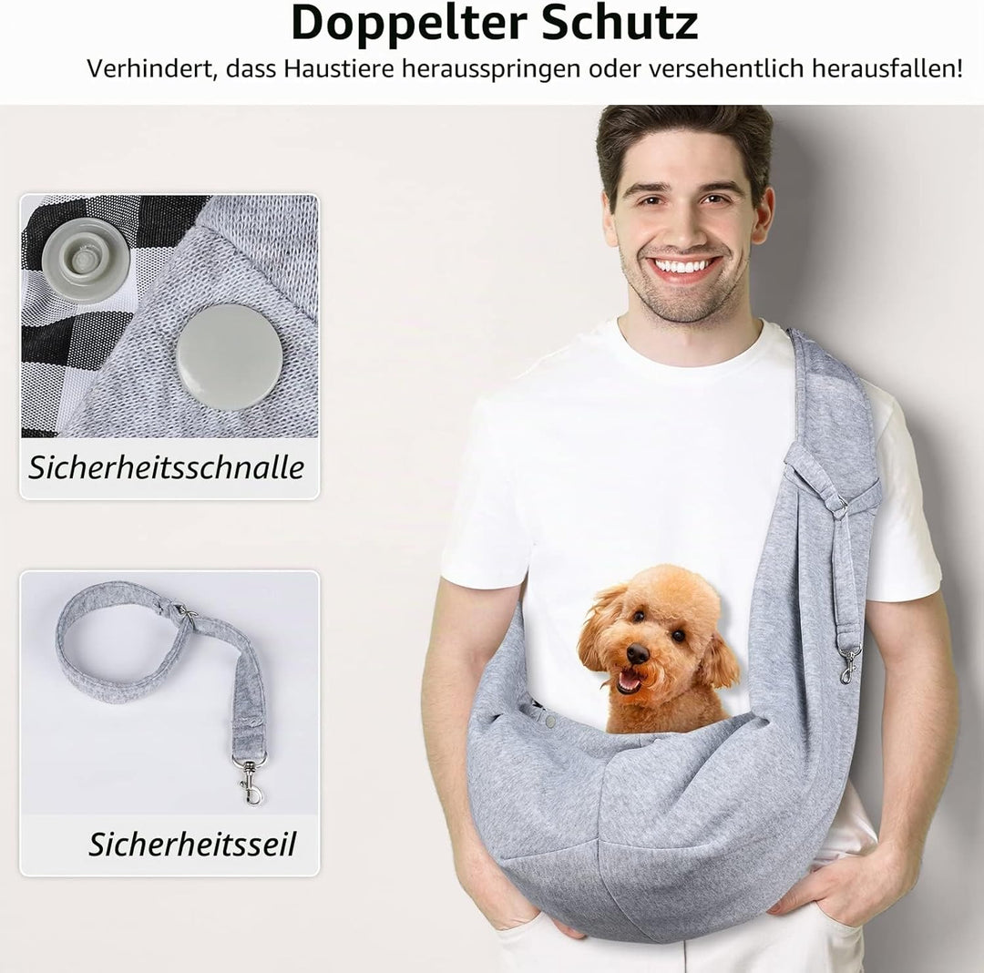 Sarsumir Hundetragetasche Verstellbare Schultergurt Tragetuch Hund Umhängetasche für Haustiere Klein