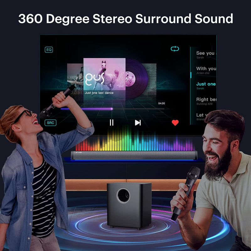 LEFANDI Soundbar Mit Subwoofer für TV Geräte, Bluetooth Lautsprecher PC Soundbar 2.1 Kanal Surround