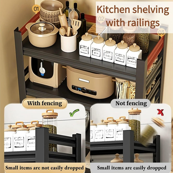 Effortsaving Küchenregal Stehend,3–5 Stockwerke Höhenverstellbar Kellerregal,Geeignet für Wohnungen
