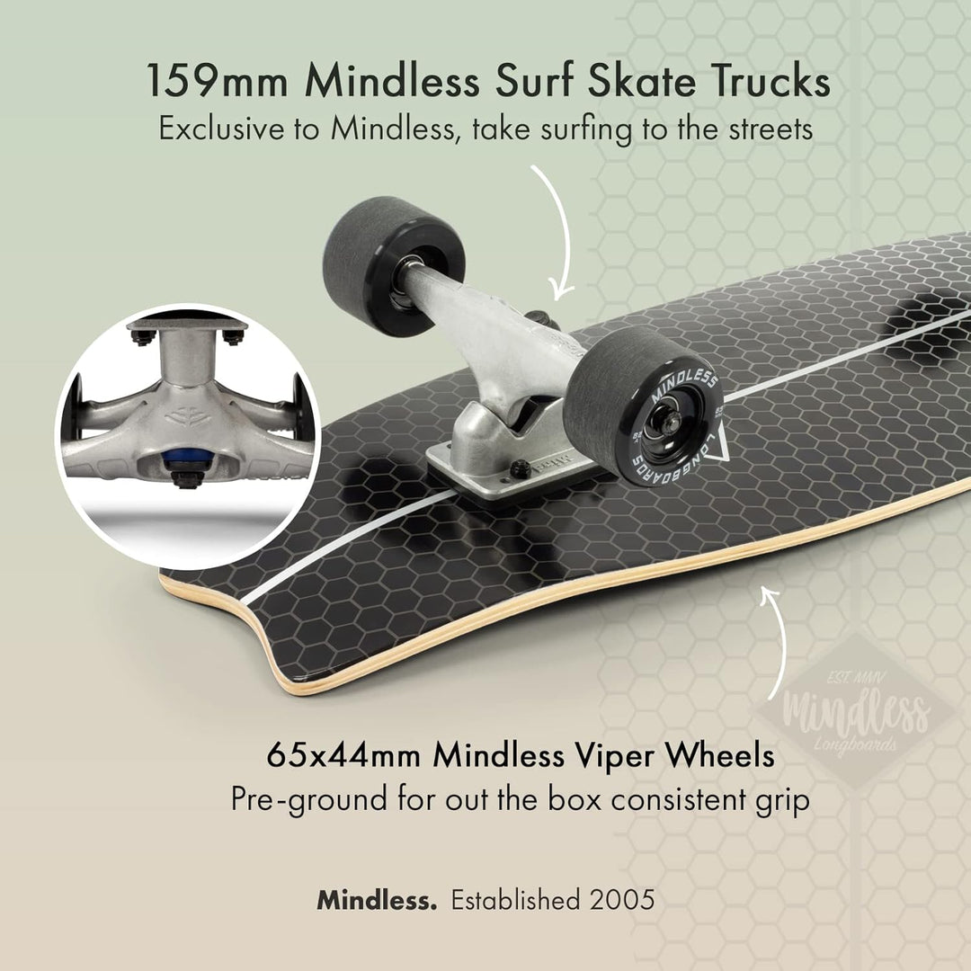 Mindless Surf Skate Fish Tail Skateboard, Unisex Erwachsene 29,5'' x 9,75'' schwarz (schwarz), 29,5'