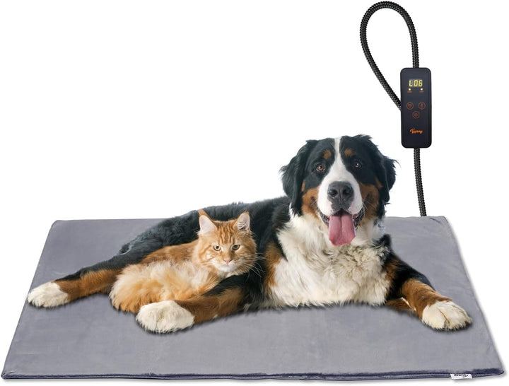 Toozey Katzen & Hund Heizmatte Innen 90 * 60cm, Timing & Temperatur Einstellbar Sicher Elektrisch Ha