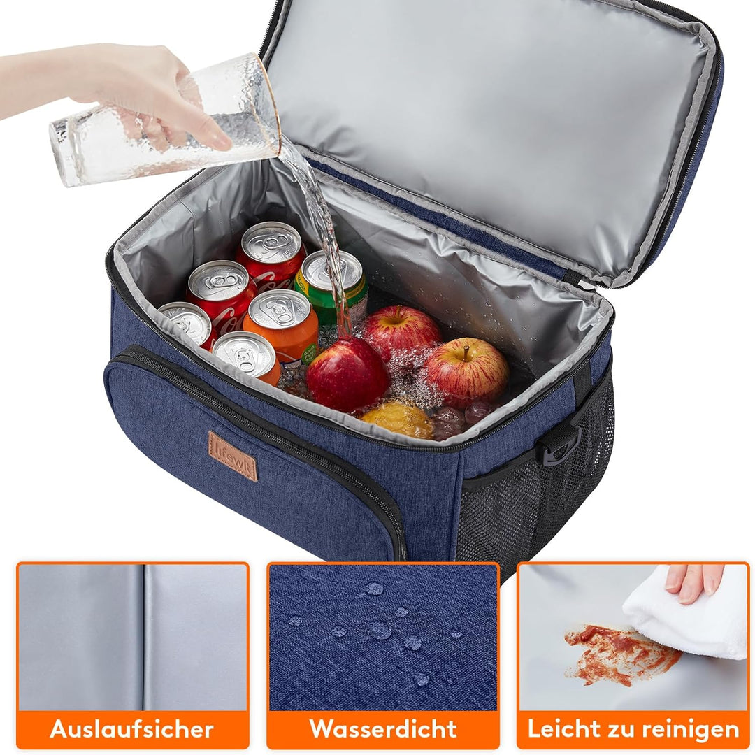 Lifewit grosse Kühltasche für 32 Dosen, isolierte Lunch-Tasche, leichte, tragbare Kühltasche, doppel