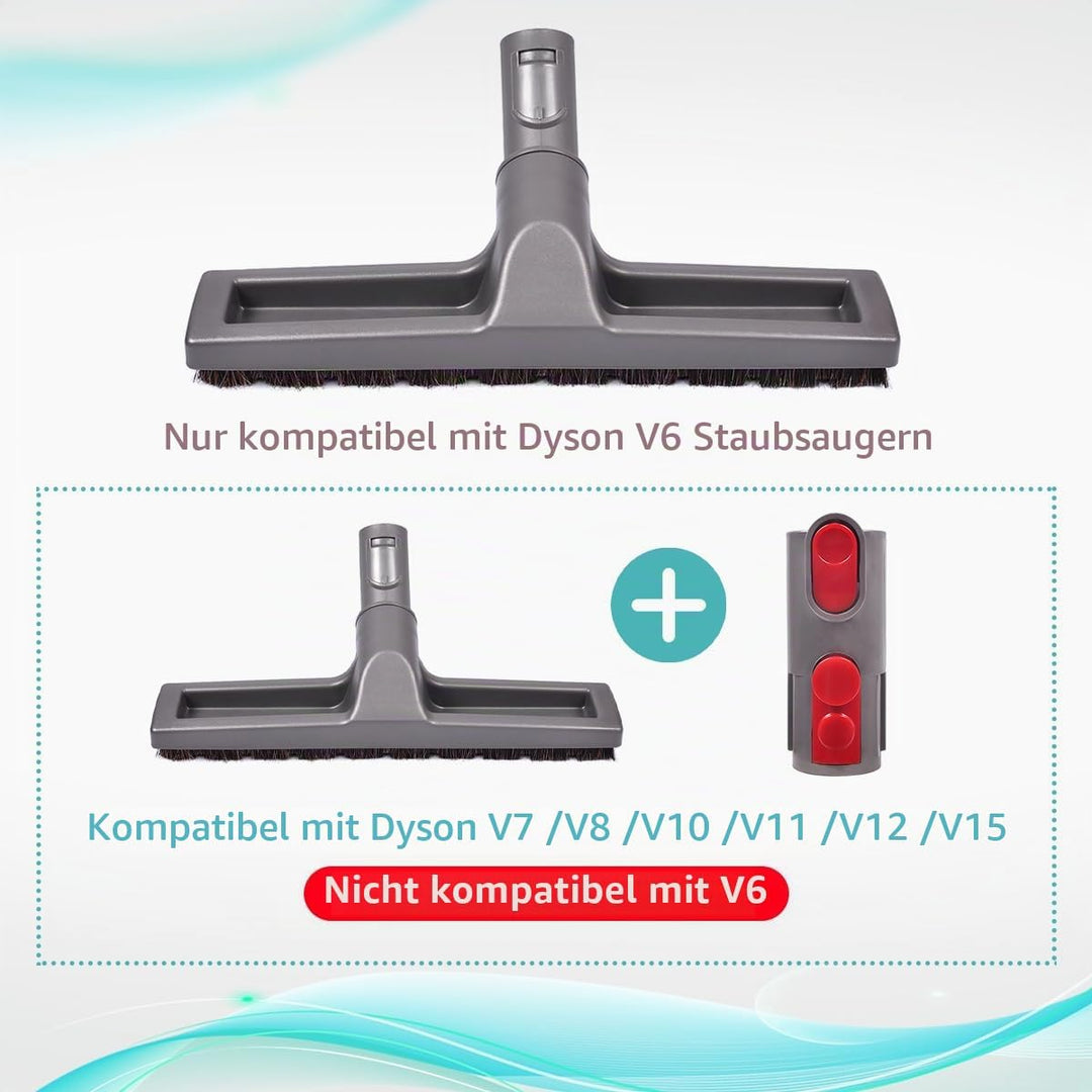 KEEPOW Flexible Parkettbürste, Bürste Passend für Dyson Staubsauger (mit Adapter für V7 V8 V10