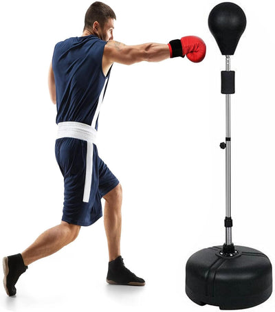 Punchingball Boxstand Boxsack Stehend 120-160cm Höhenverstellbarer Standboxball Stahlfeder Bounce Ba