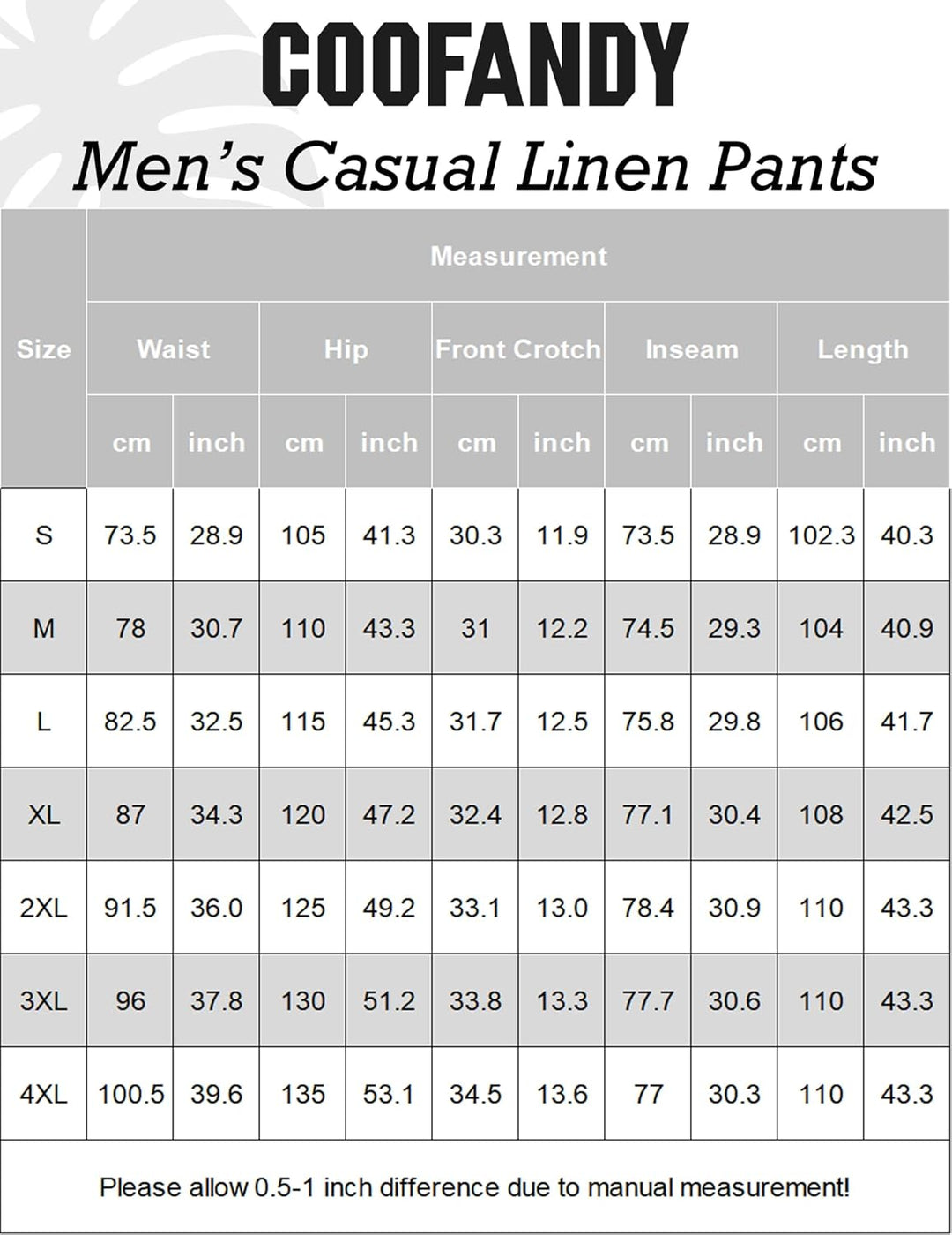COOFANDY Herren Leinenhose mit Kordelzug Leicht Sommerhose Freizeithose Einfarbig Hose Lang für Männ
