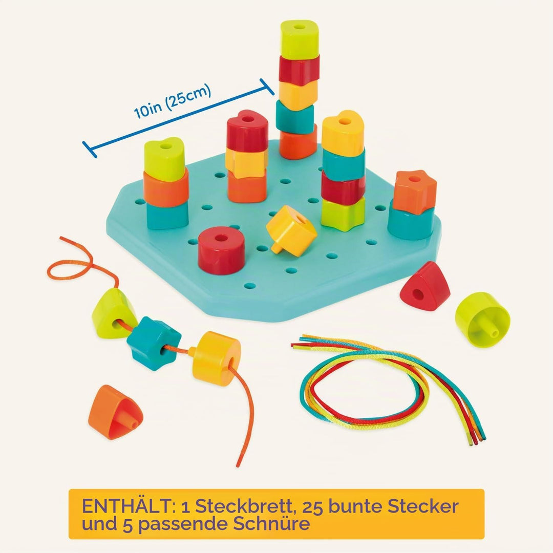 Battat – Count &amp; Match Stecktafel – Peg Board für Kleinkinder – Stapelbares Peg Board Set – Spielzeu