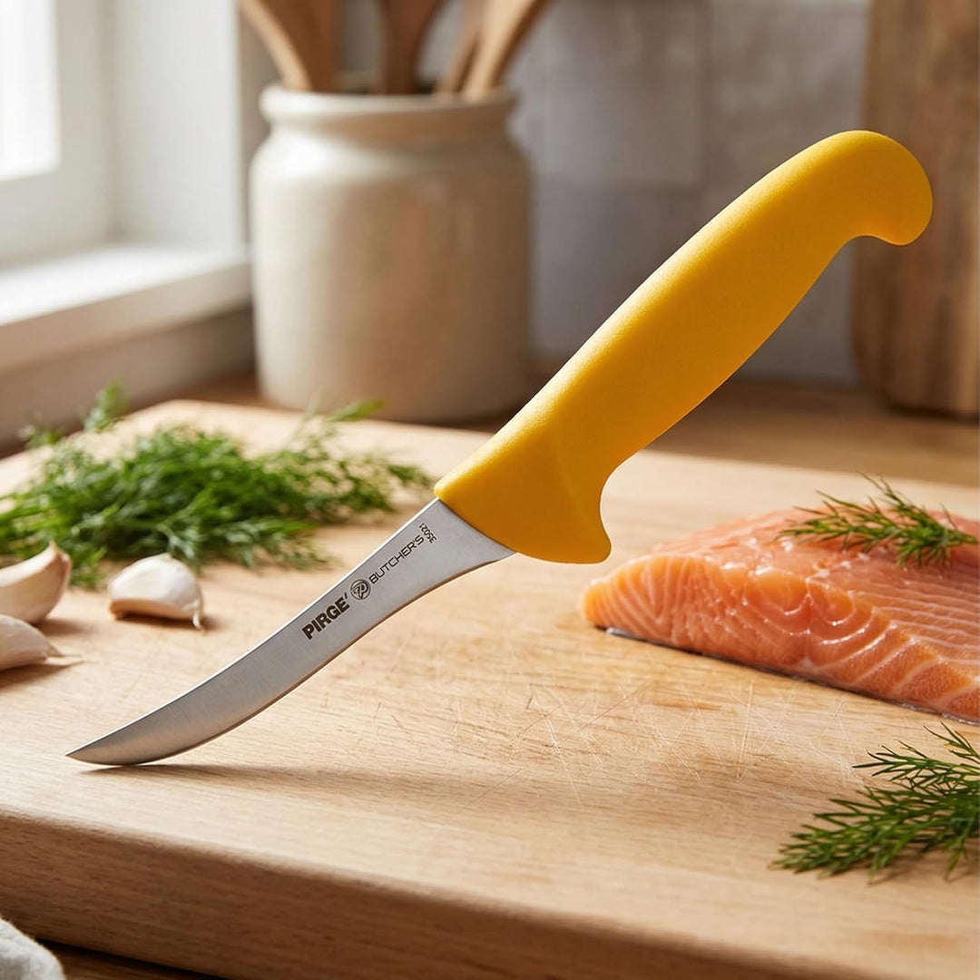 Pirge Butcher's Made in Germany Profi Ausbeinmesser Gelb 12 cm - Metzgermesser - Fleischermesser - S