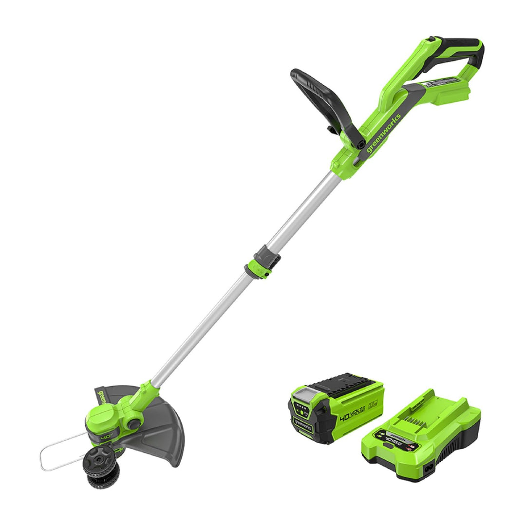 Greenworks 40V Akku Rasentrimmer & Kantenschneider mit Rad für klein-mittelgrosse Gärten, 33m Schnit