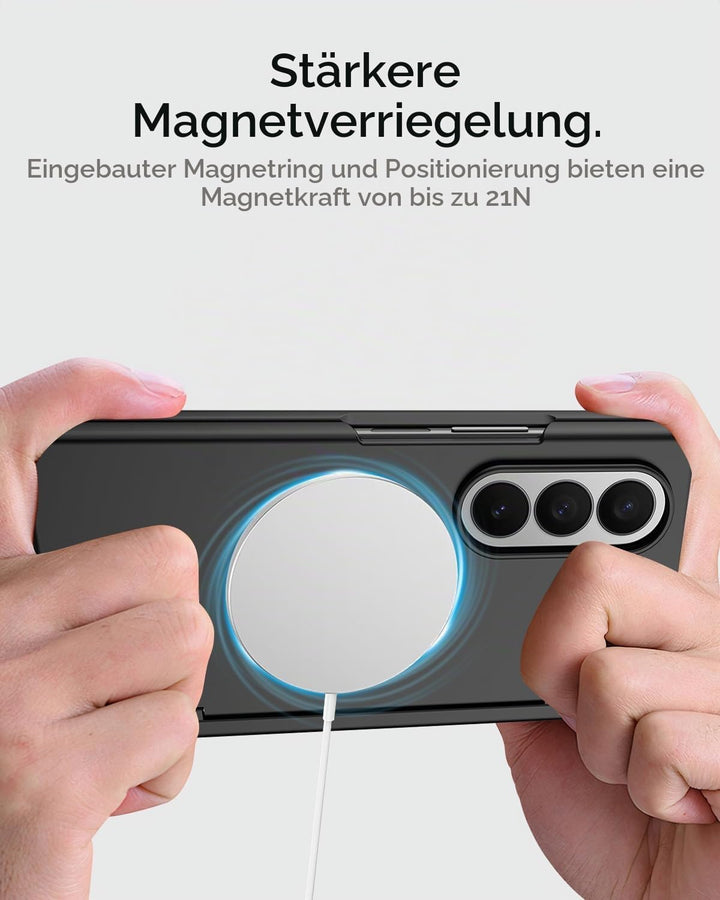 Miimall Magnetisch Hülle Kompatibel mit Samsung Galaxy Z Fold 7 Hülle mit S-Pen &amp;Stifthalter, [Anti-