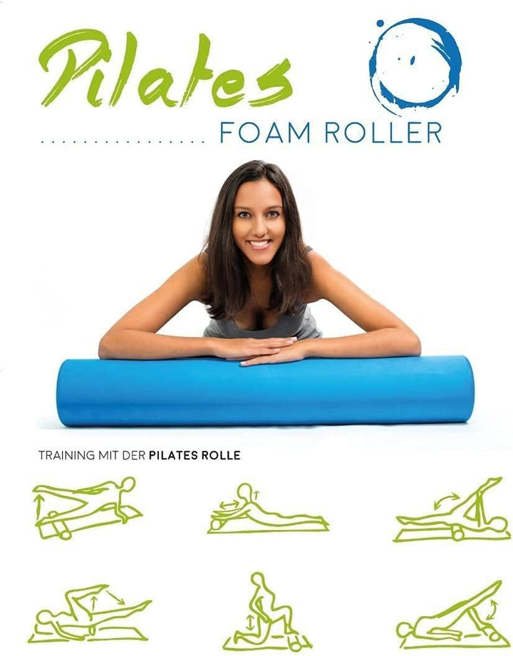NMC Pilatesrolle blau 90x15cm Pilates Yogarolle Gymnastik Fitness Foam Rolle Comfy