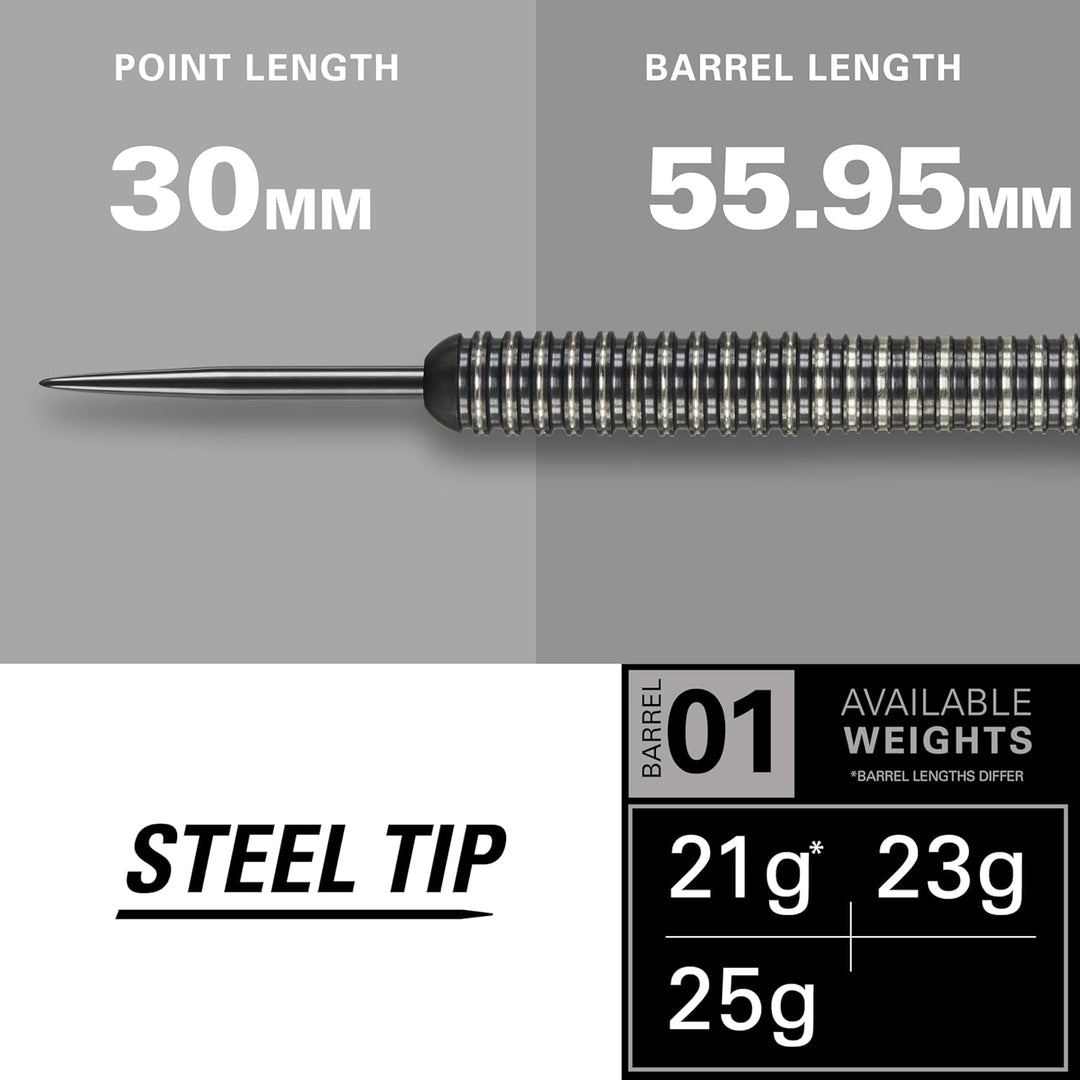 Target Darts Phil Taylor Power 8-Zero Schwarz 80% Wolfram Steeldarts-Set Schwarz Titanium 1 21G Sing