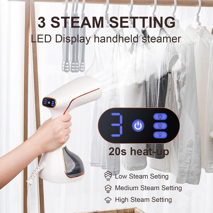 OKYUK Steamer Dampfglätter 1800W, Tragbarer Dampfglätter Konstante, Hemdenbügler, 320ml Dampfbügelei