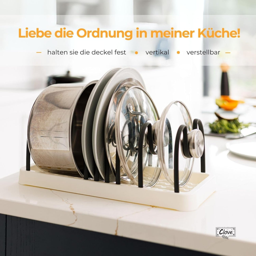 Clove Topfdeckel Organizer Schublade Topfdeckelhalter Deckelhalter Küche für Schubladen Verstellbare