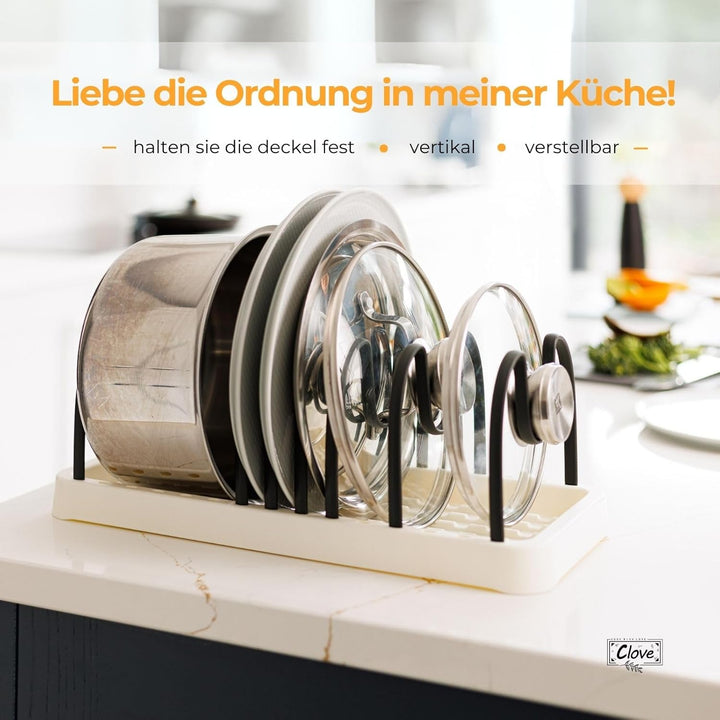 Clove Topfdeckel Organizer Schublade Topfdeckelhalter Deckelhalter Küche für Schubladen Verstellbare