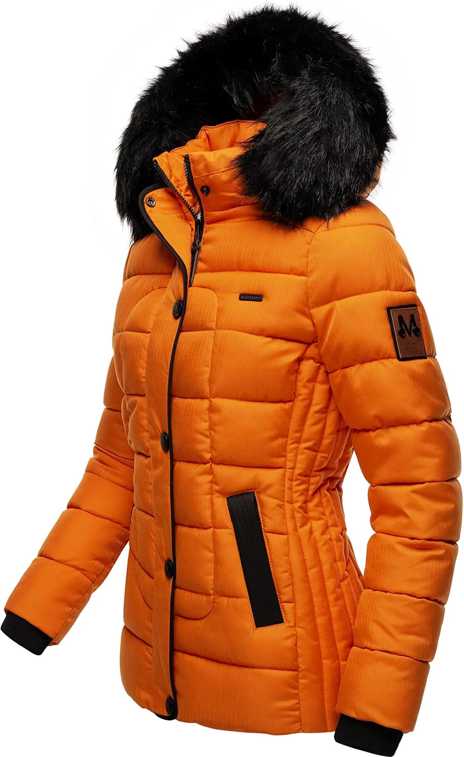 MARIKOO Damen warme Winter Steppjacke mit Kapuze Unique XS-XXL XS Burnt Orange, XS Burnt Orange