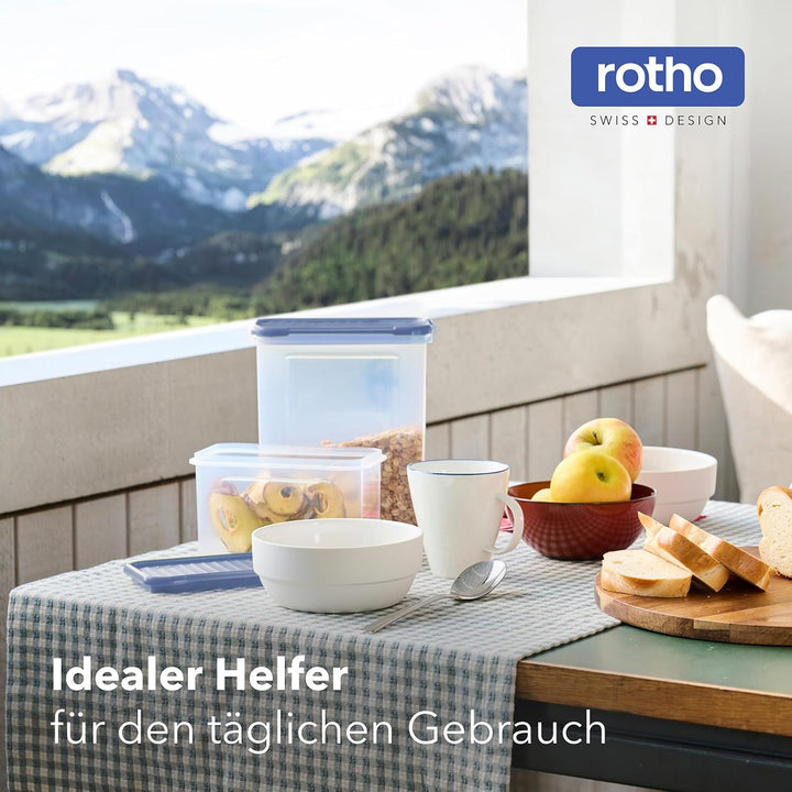 Rotho, DOMINO 18er-Set Vorratsdosen, mit dicht schliessendem Deckel, spülmaschinengeeignet, transpar