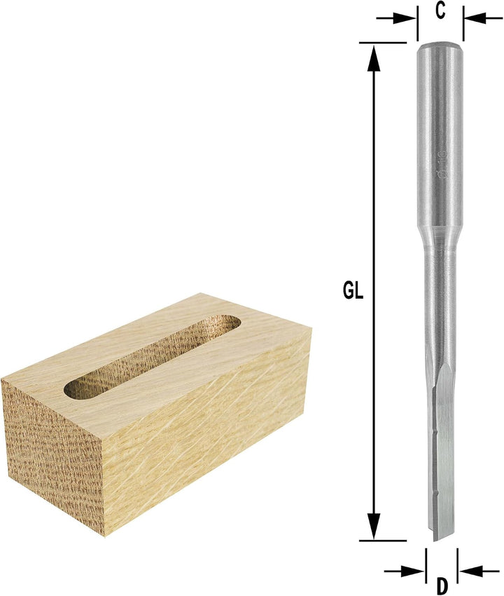 ENT 25459 Langlochfräsbohrer WS, Schaft (S) 13 mm, Ø 14 mm, Nutzlänge (NL) 90 mm, GL 145 mm, rechtsd