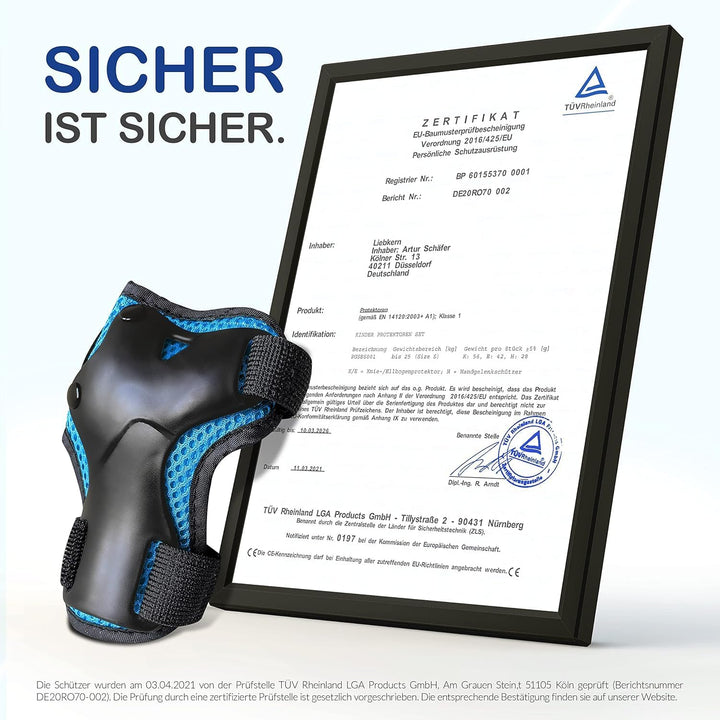 Liebkern Knieschoner Kinder - Ab 2 Jahre - Sicherheitsgeprüft und Komfortabel - Robuste Inliner Scho