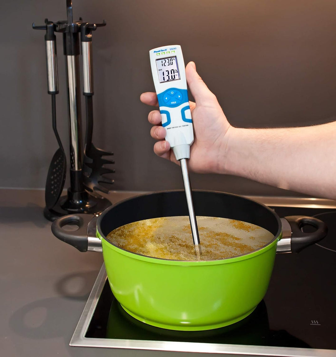 PeakTech P 5500 – Frittier Öltester 30°C - 200°C inkl. Temperatur & LCD Anzeige, TPM Wert Messer 0,5
