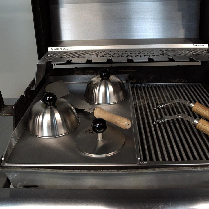 Grillrost.com Das Original Edelstahl Grillplatte | Plancha 49x32,5cm - passend für Weber Genesis I |