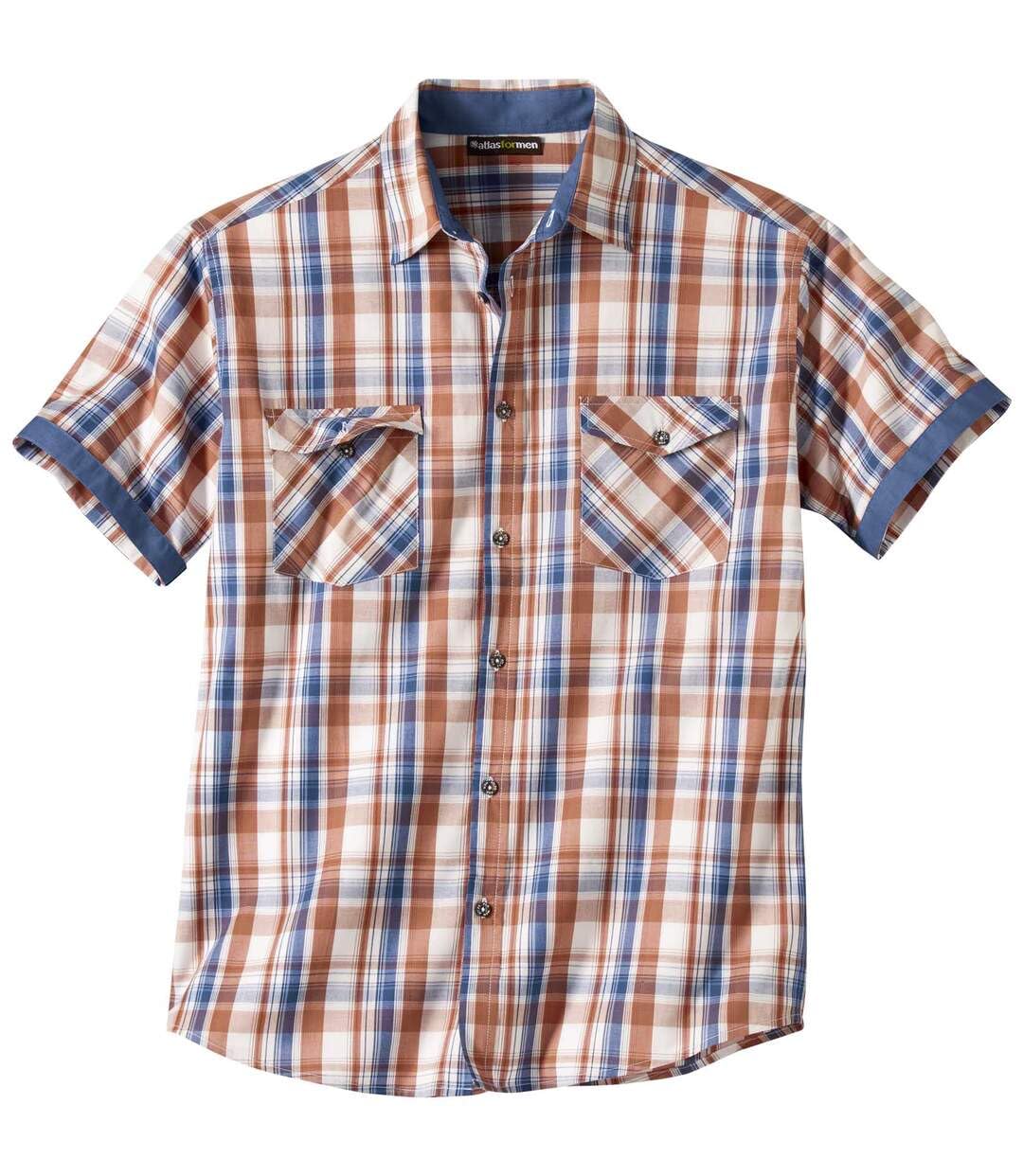 ATLAS FOR MEN - Herrenhemd - Kurze Ärmel - Verfügbar in grossen Grössen von M bis 5XL M Karos in Zie