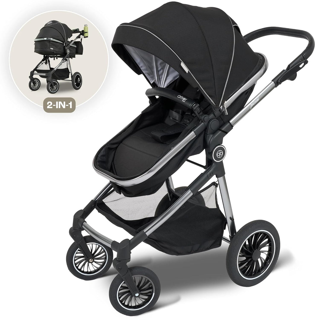 Kinderwagen 2 in 1 [Babywanne & Sportsitz] Buggy mit Aluminium-Gestell | Kinderbuggy Höhenverstellba
