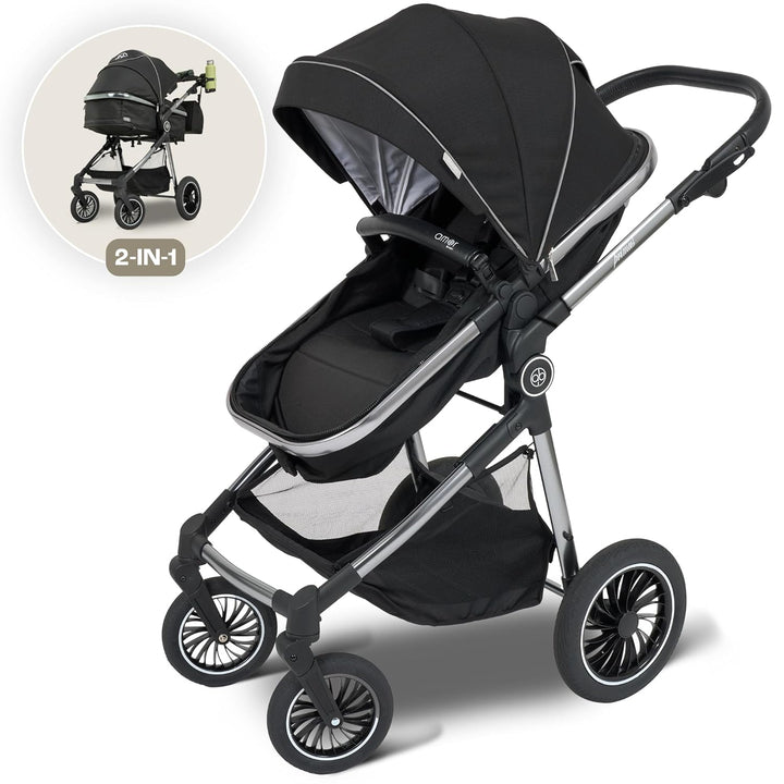Kinderwagen 2 in 1 [Babywanne & Sportsitz] Buggy mit Aluminium-Gestell | Kinderbuggy Höhenverstellba