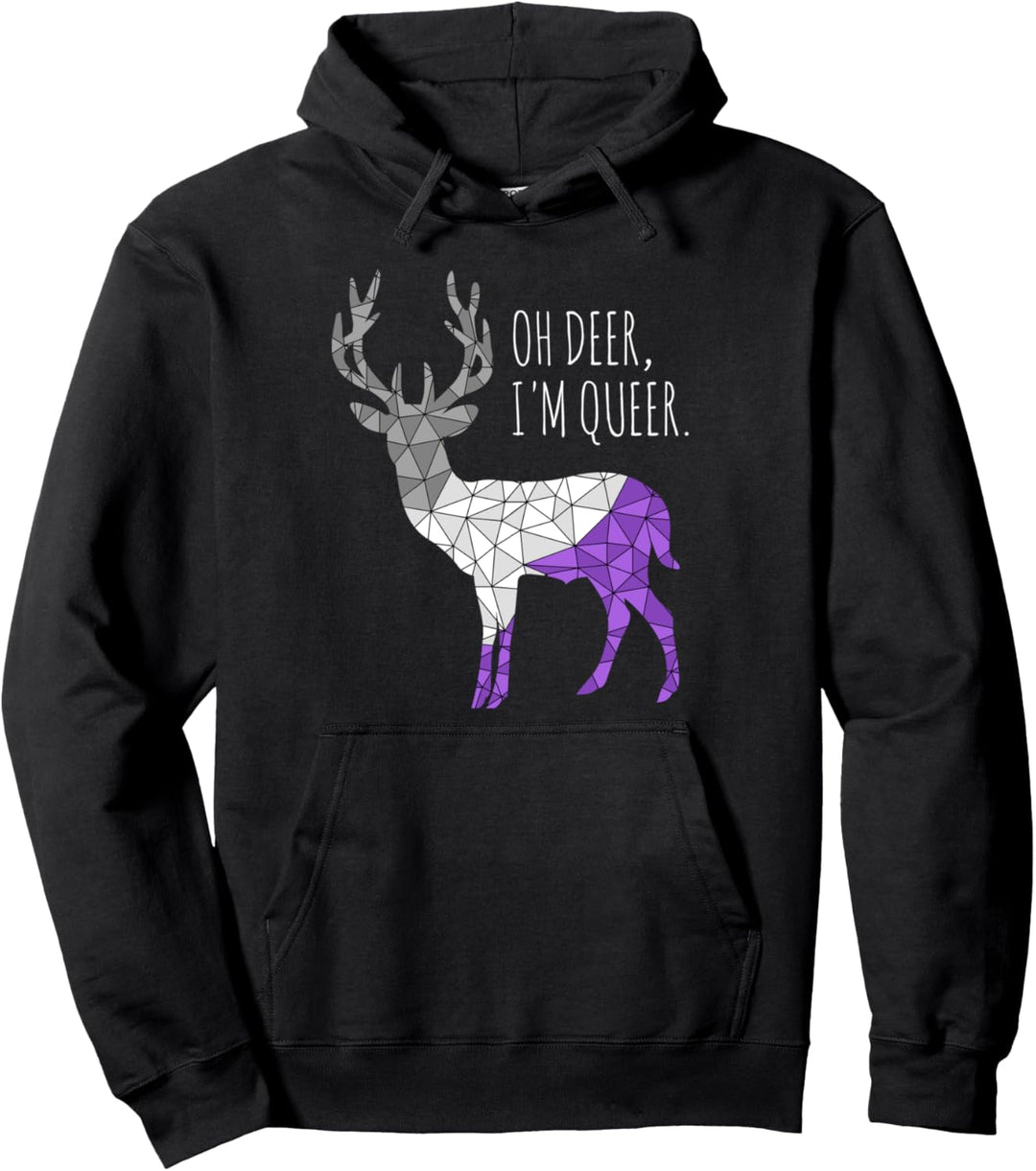 Oh deer I'm queer Asexueller LGBT Hirsch Ace Pullover Hoodie