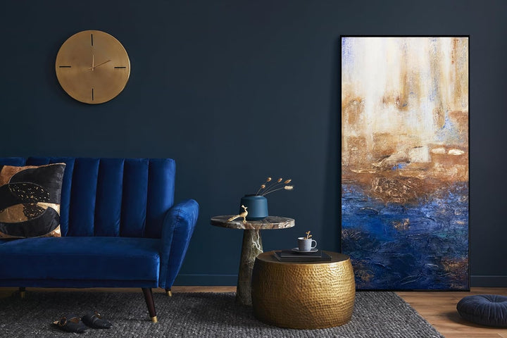 YS-Art Abstrakt Acryl Gemälde auf Leinwand Marine II handgemalt Wandbilder Wohnzimmer modern Wohndek