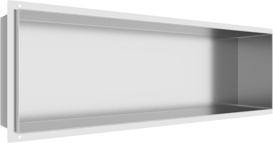 Balneo Wall-Box NO Rim wandnische dusche Edelstahl 90x30x10 cm Duschnische wasserdicht, Flexibler Ni